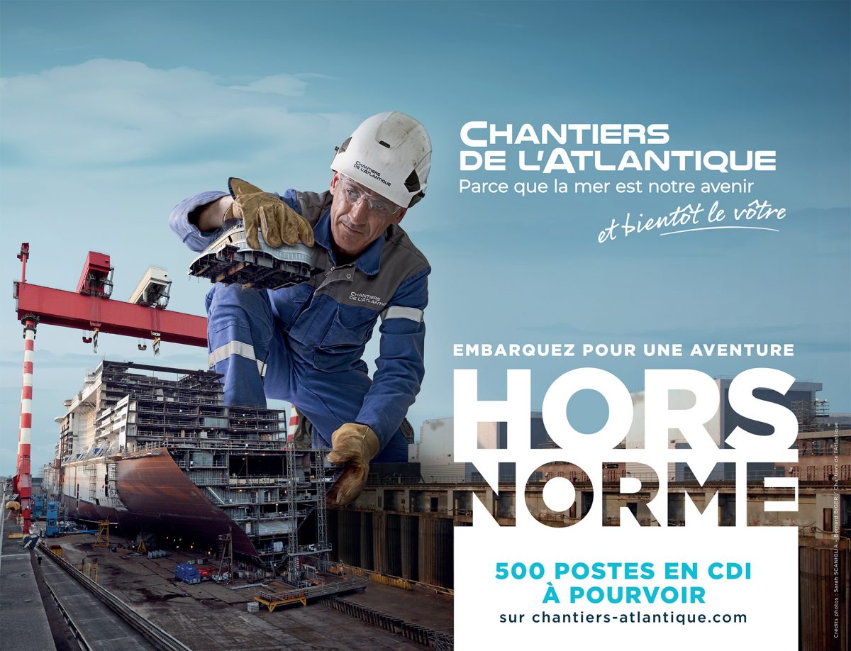Photographie pour la campagne Hors Norme des Chantiers de l'atlantique avec l'agence Publicis Carré Noir.